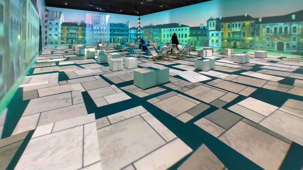 Bilder von der immersiven Ausstellung „Monets Garten“ im Utopia