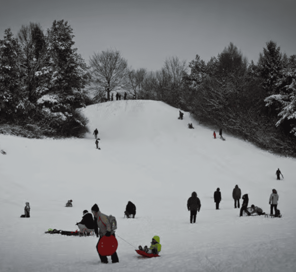 Schlittenfahren und Rodeln in und um München: Ostpark